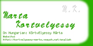 marta kortvelyessy business card